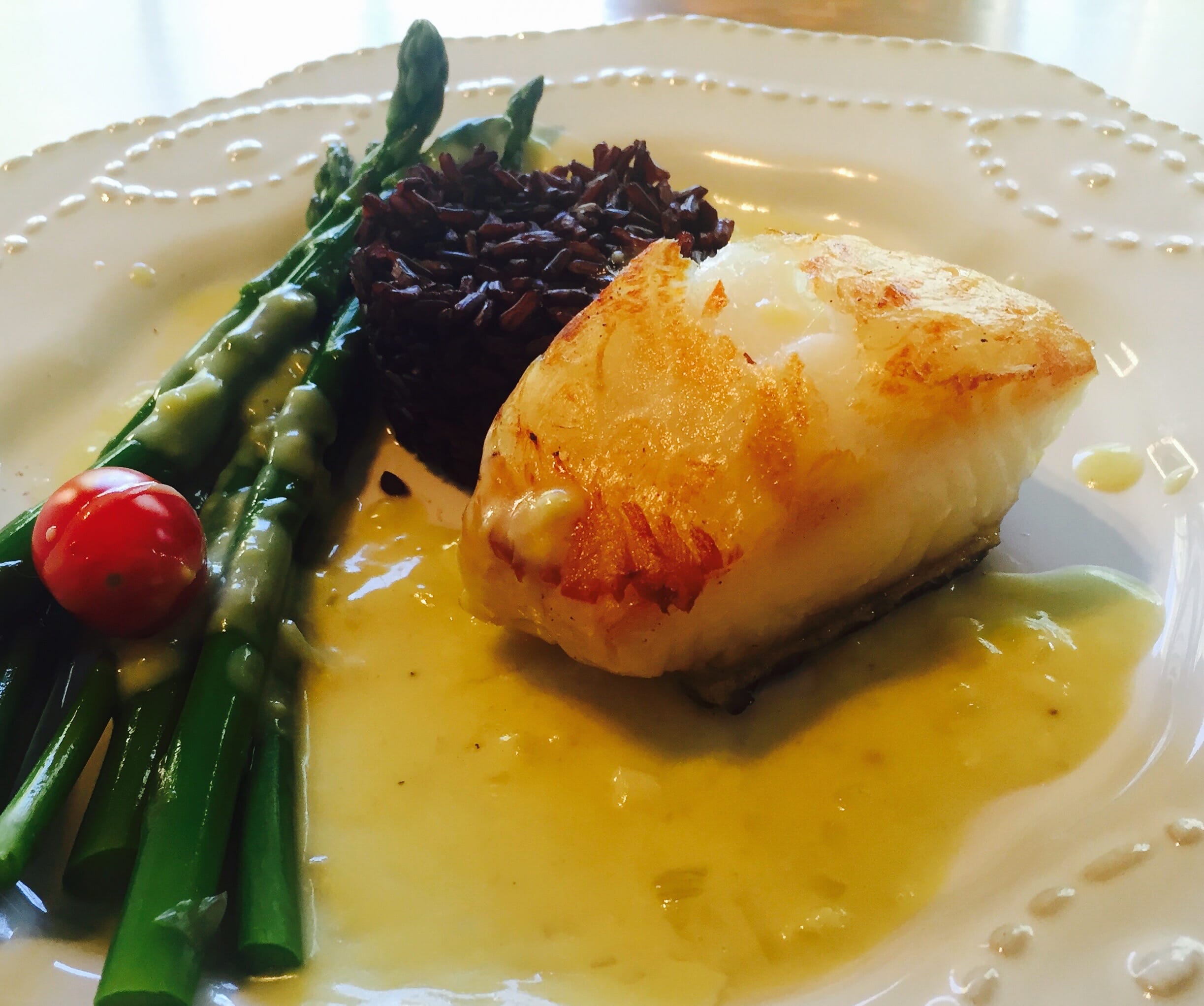 Chilean Sea Bass with Wasabi Beurre Blanc Sauce