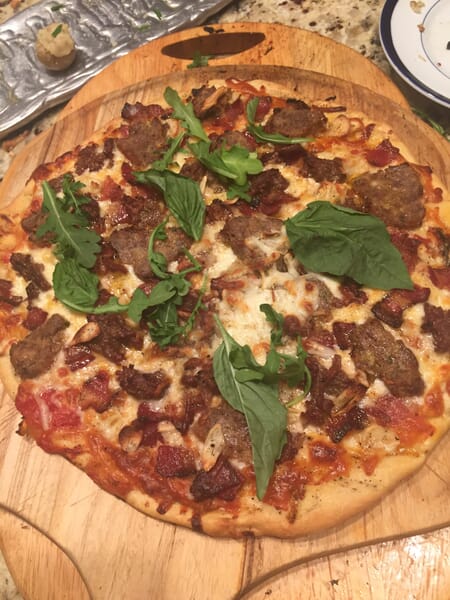 Meat Lovers with Sausage, Meatball and Bacon Pizza