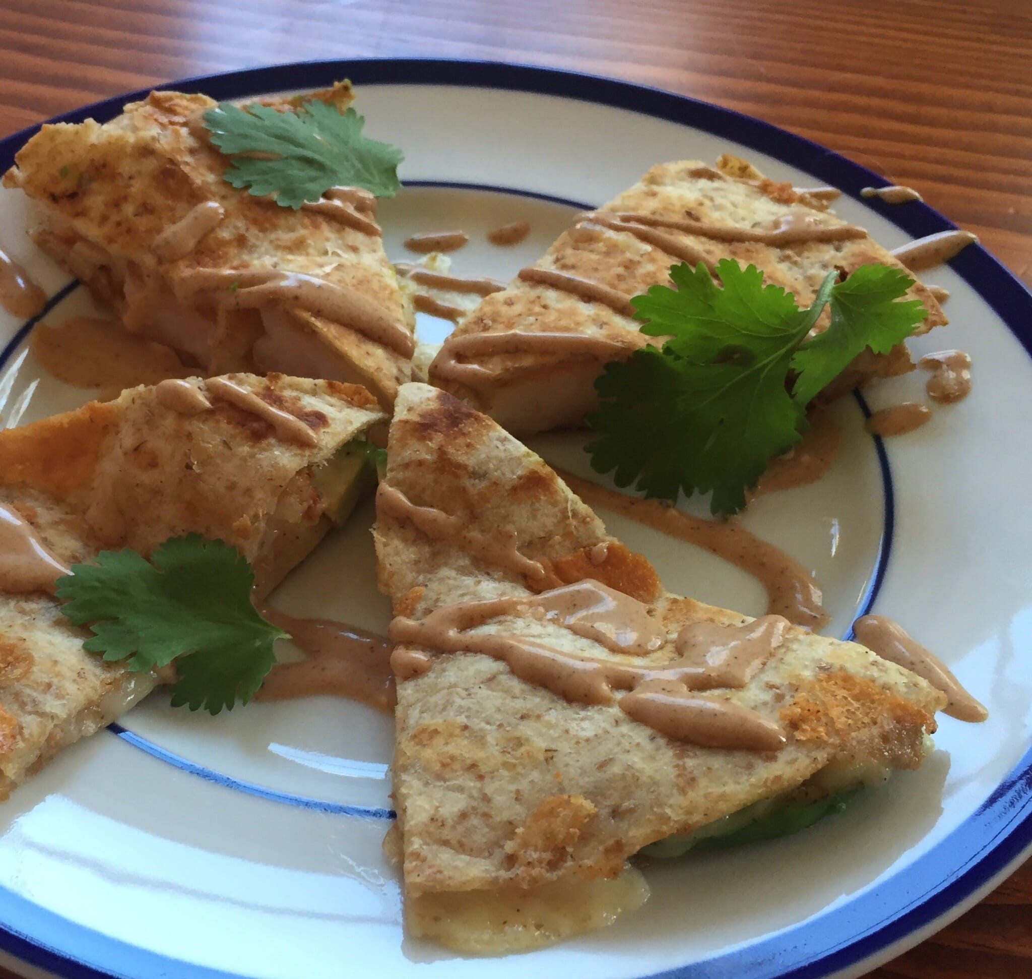 Shrimp and Avocado Quesadilla with Southwestern Sauce