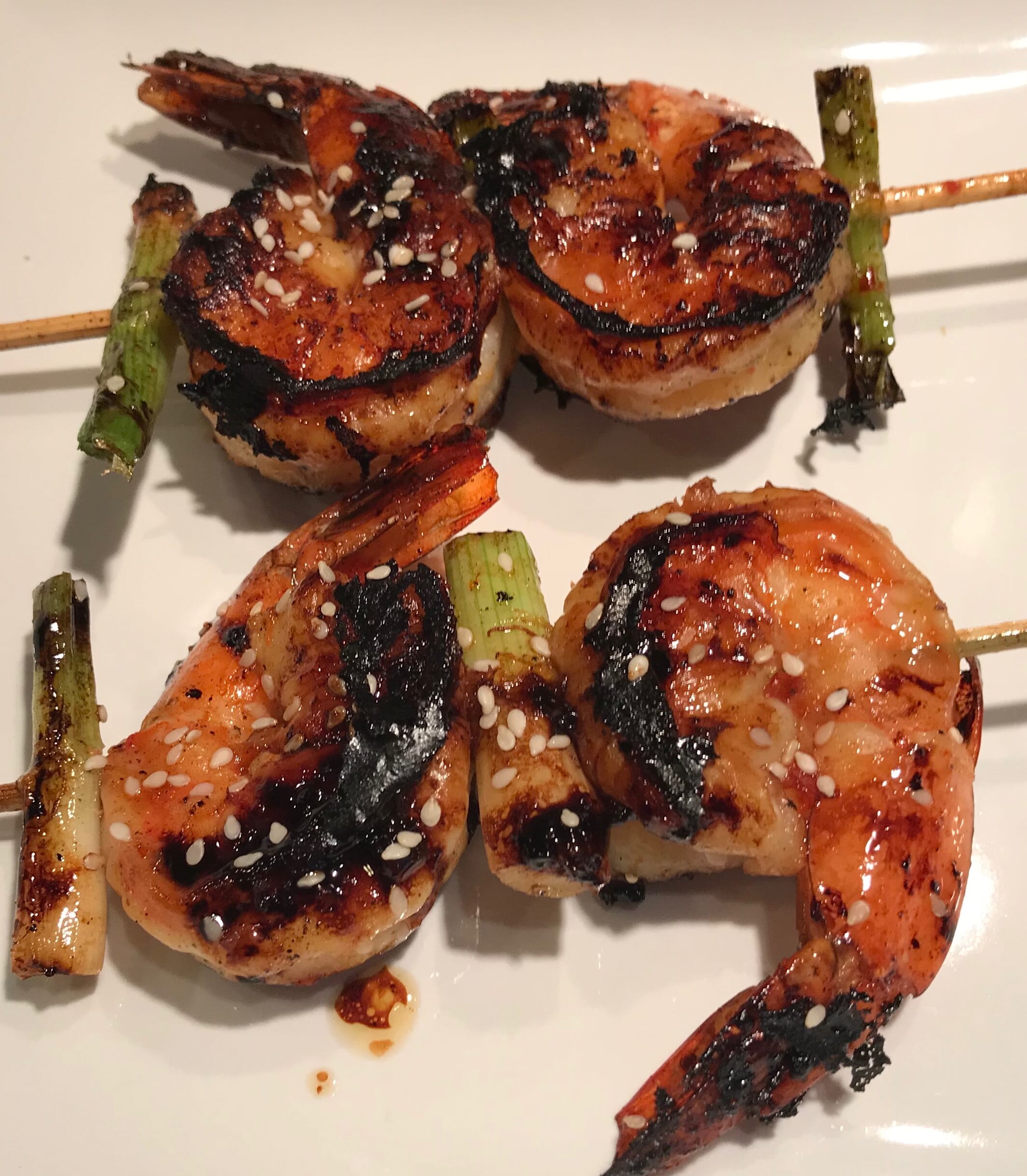 Shrimp And Green Onion Skewers