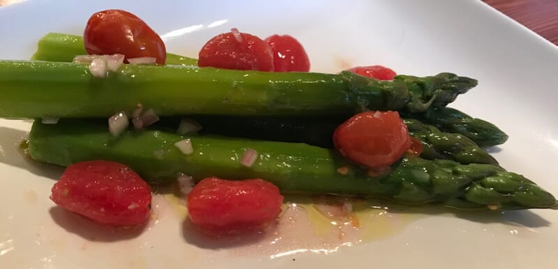 Blanched Asparagus with Grape Tomato Salad