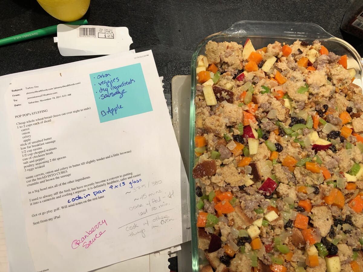 Pop Pop’s Turkey Dressing