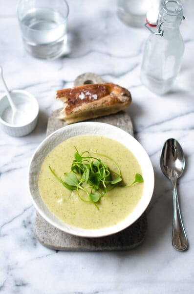 Potato, Leek And Broccoli Soup With Hot Dogs