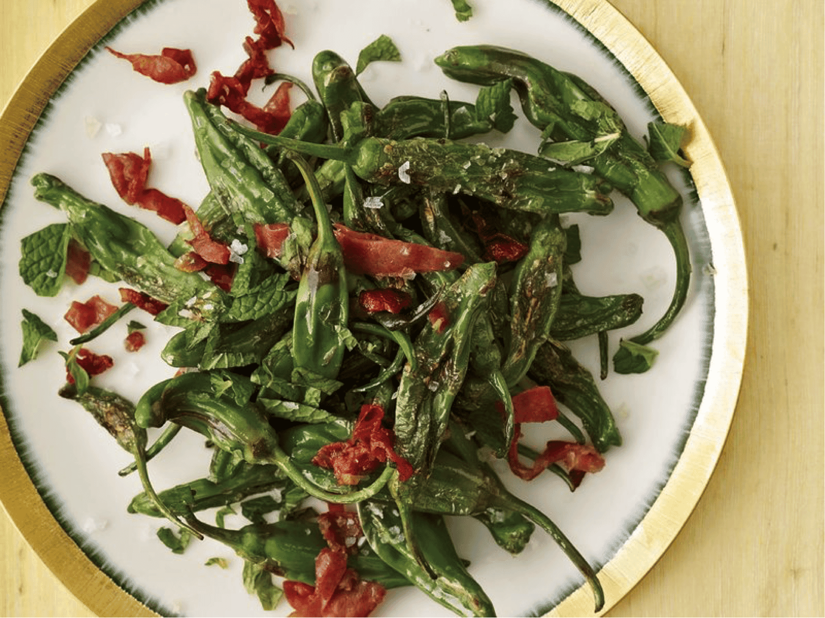 Fried Peppers with Prosciutto