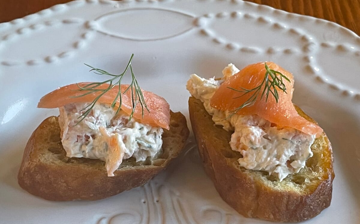 Smoked Salmon, With Salmon Spread Crostini