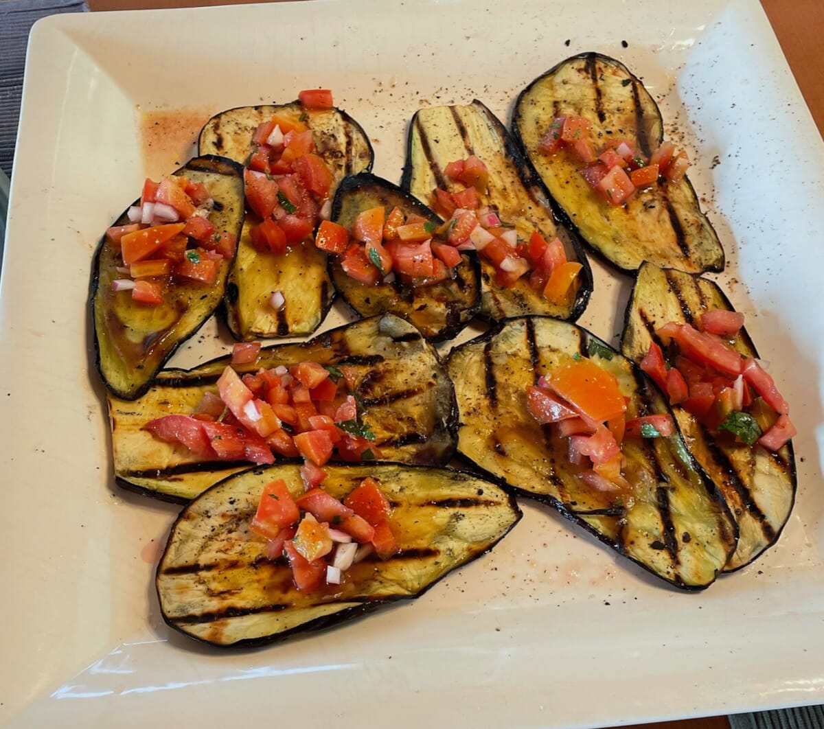Grilled Eggplant with Tomato Concassé