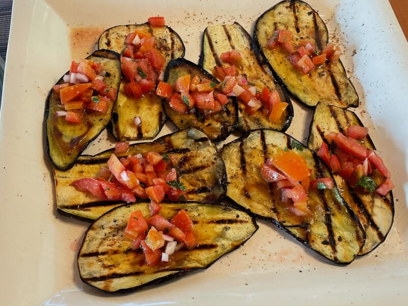 Grilled Eggplant with Tomato Concassé